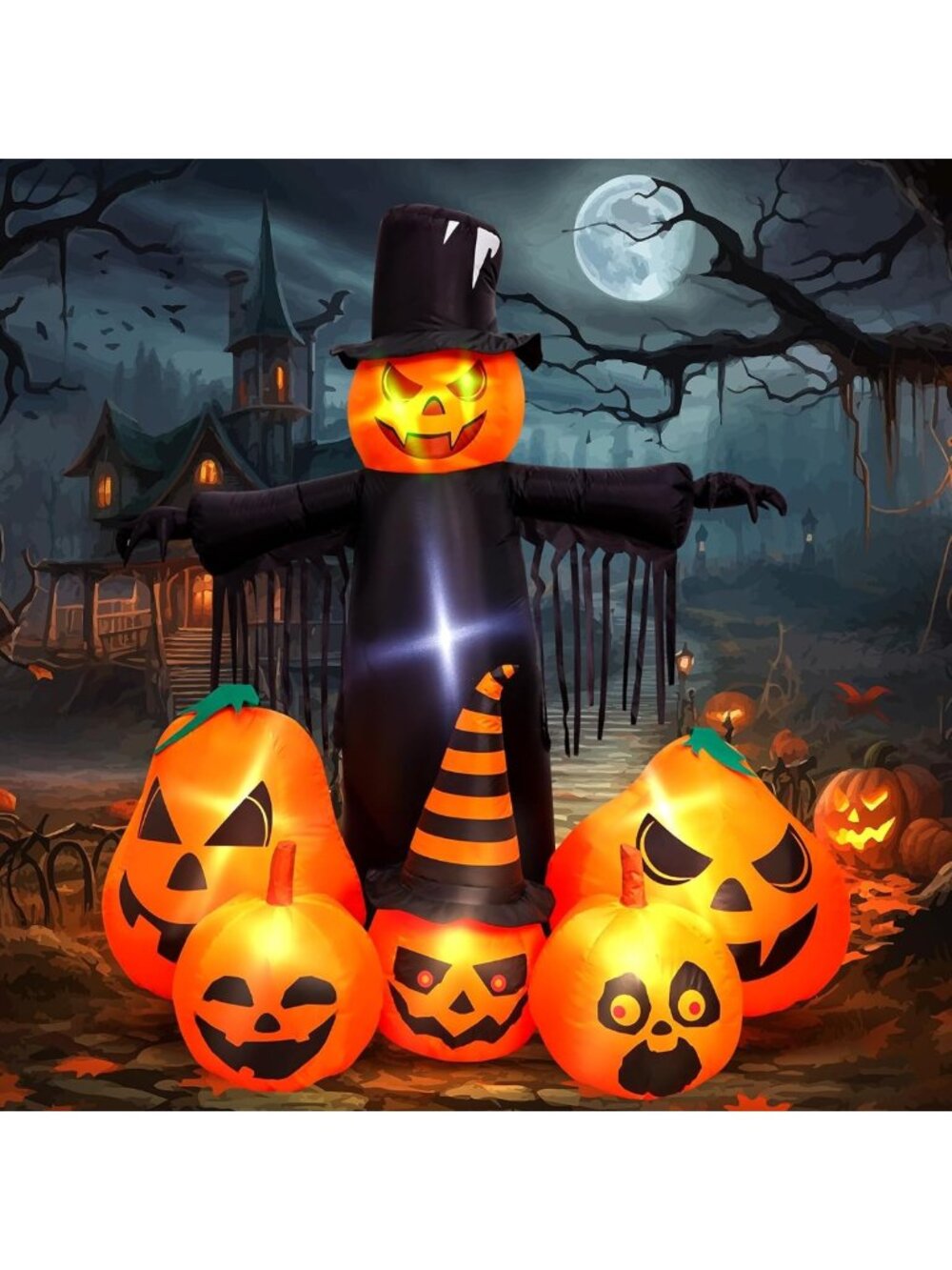 7FT Halloween Inflatable Pumpkin Decor for Outdoor Yard & Garden Festivities